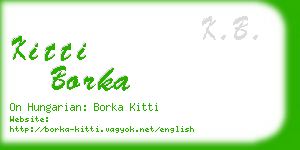 kitti borka business card